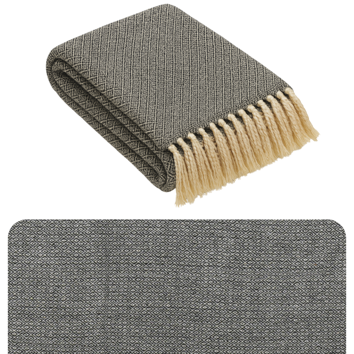 Couvre-lit Calix, gris foncé, 125 box