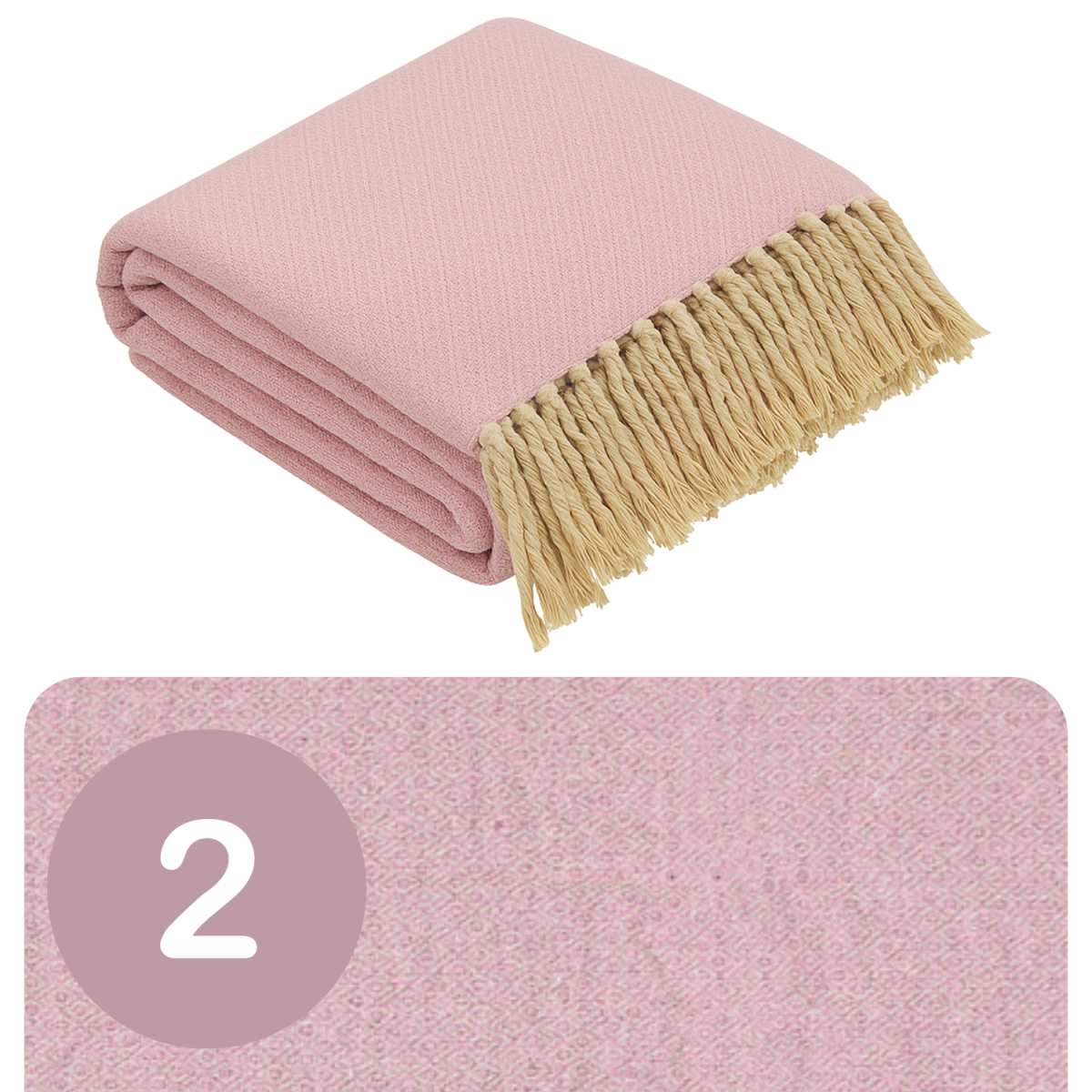 Lot de 2 couvre-lits Calix rose 125 x 150 cm en coton, d&eac