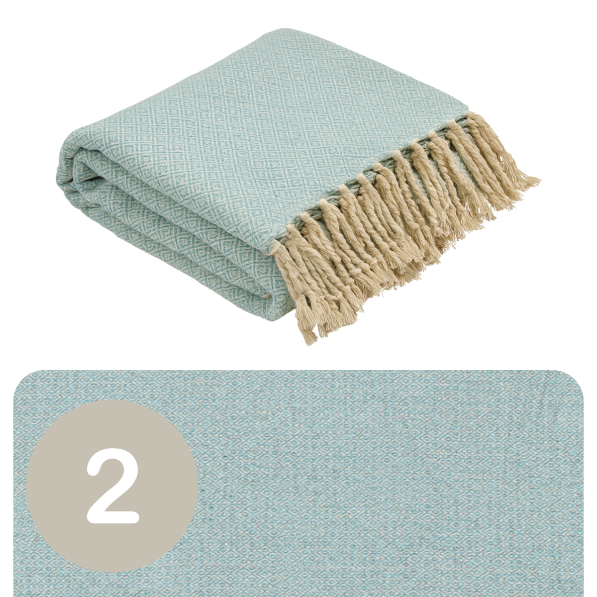 Lot de 2 couvre-lits Calix, bleu, 125 x 150 cm, en coton, st