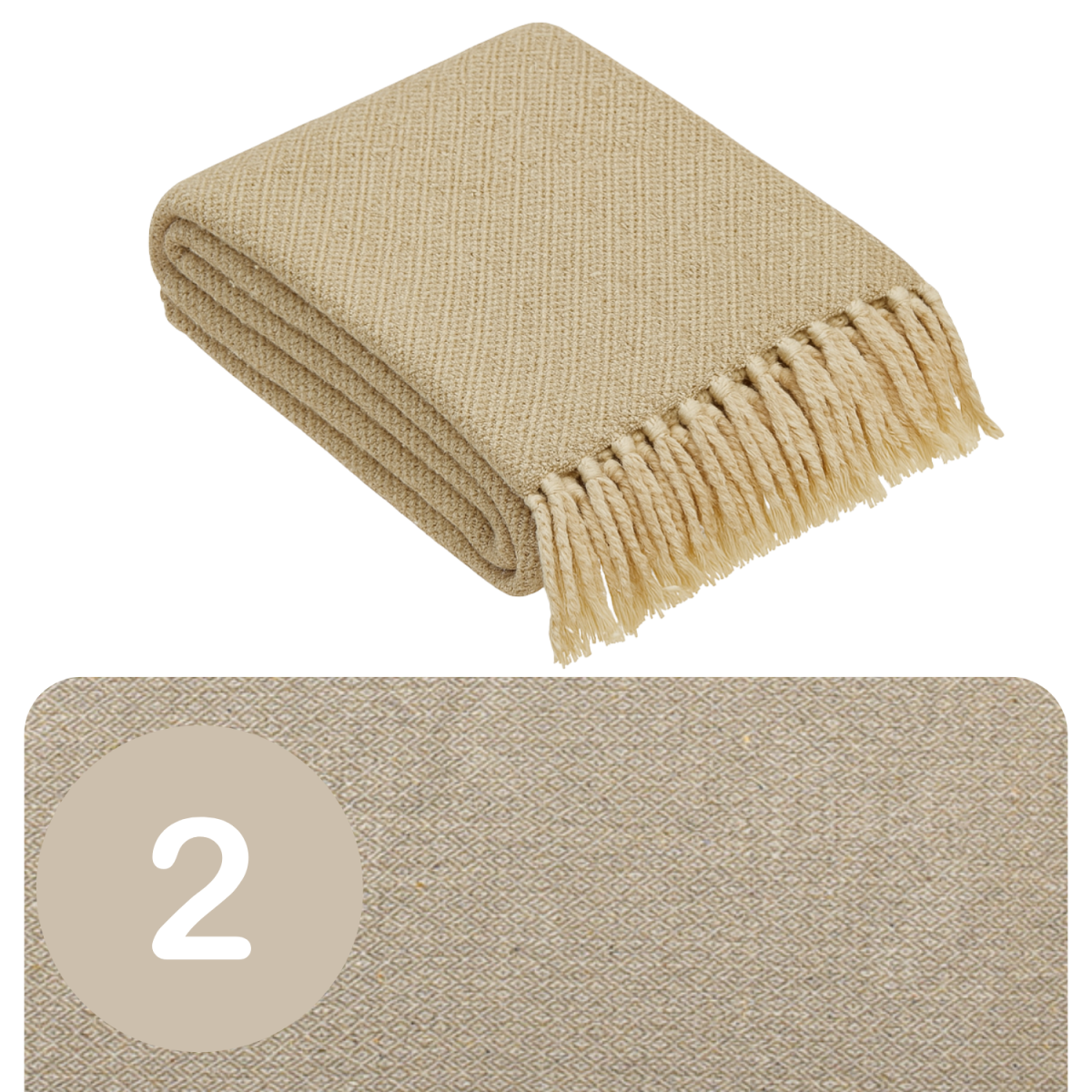 Lot de 2 couvre-lits Calix, beige, 125 x box