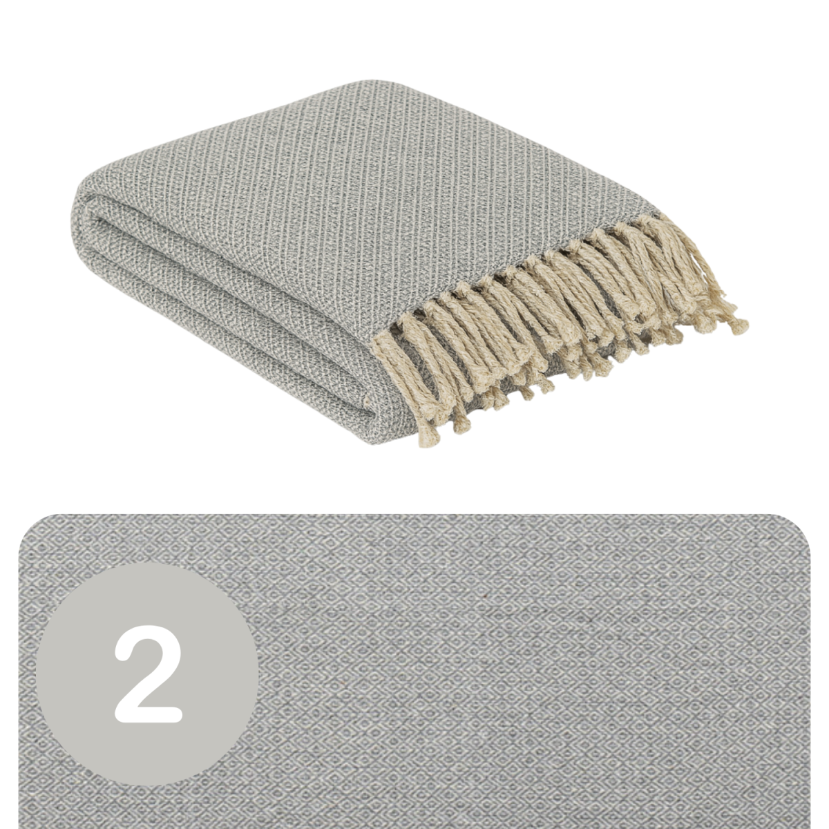 Lot de 2 couvre-lits Calix gris 125 x 150 cm en coton, d&eac