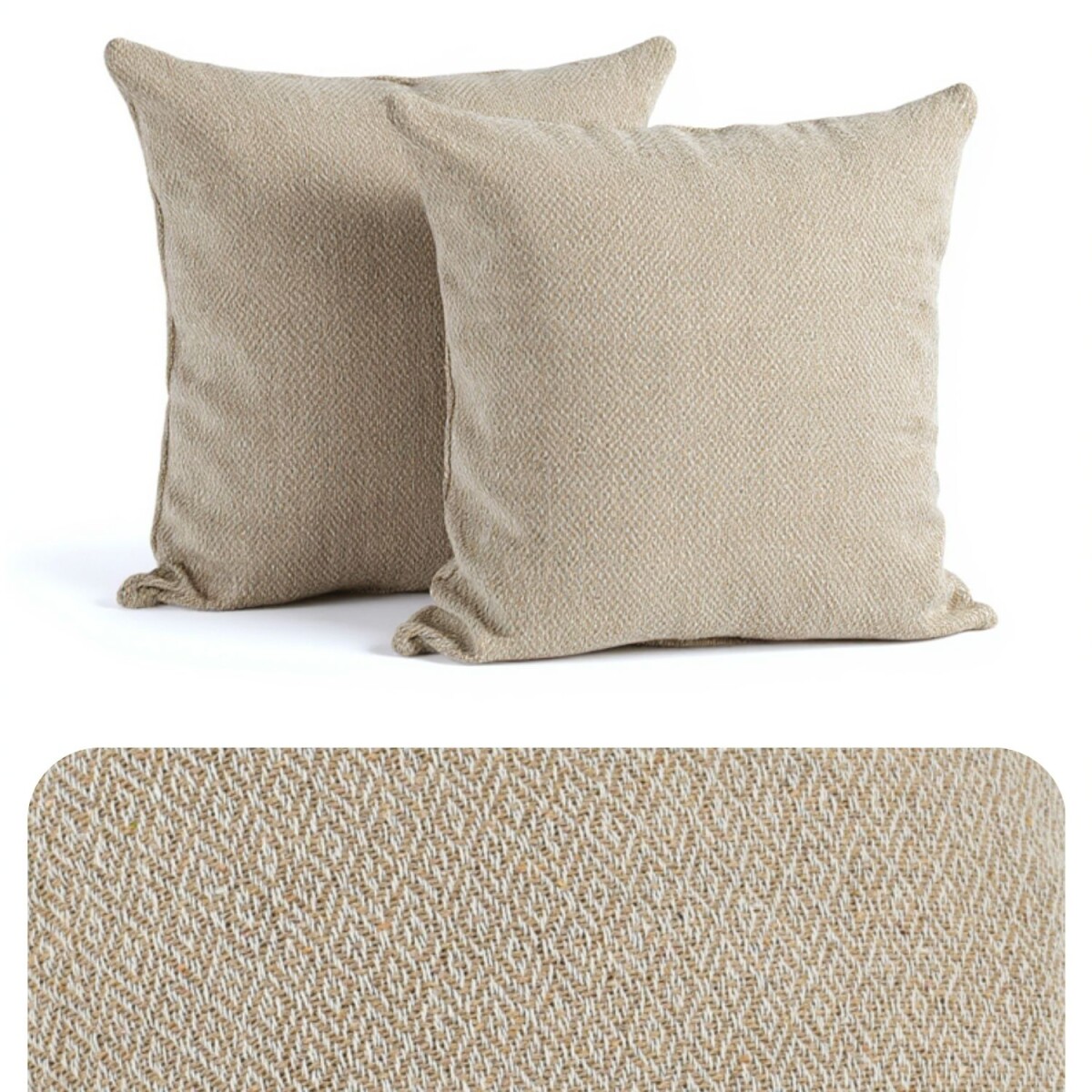 Lot de 2 housses de coussin Calix Beige 40 cm en coton | Fab