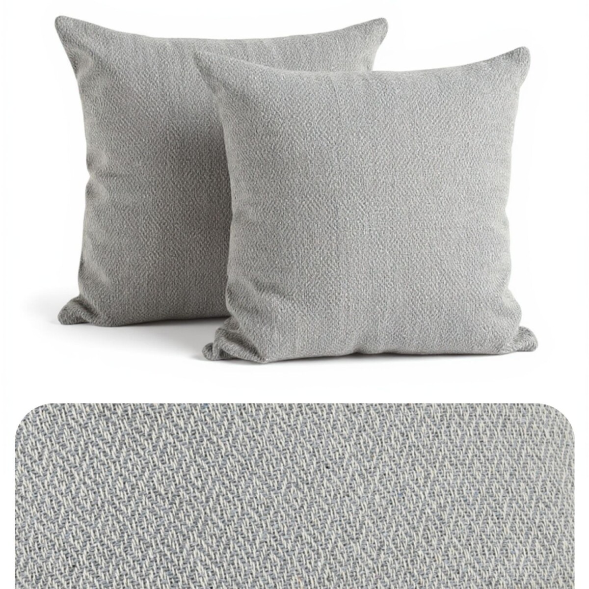 Lot de 2 housses de coussin Calix grises 40 cm en coton | Fa