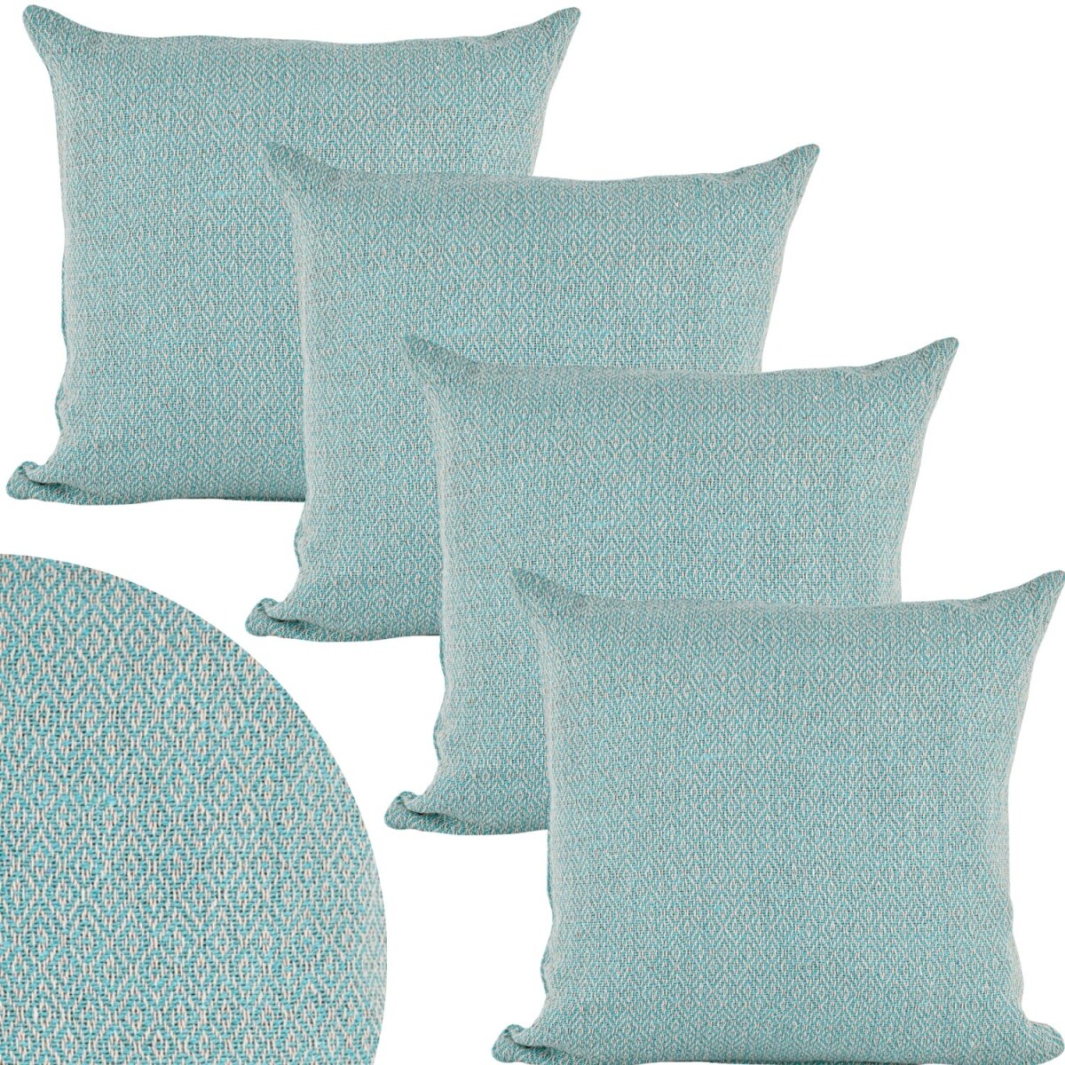 Lot de 4 housses de coussin Calix Bleu 40 cm en coton | Fabr