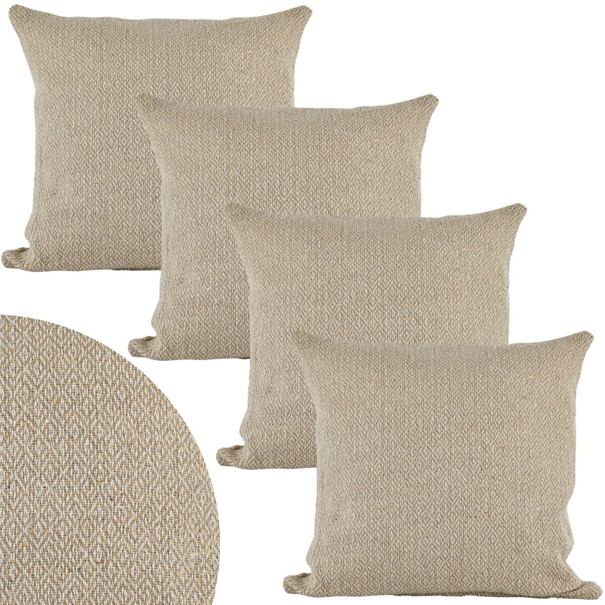Lot de 4 housses de coussin Calix Beige 40 cm en coton | Fab