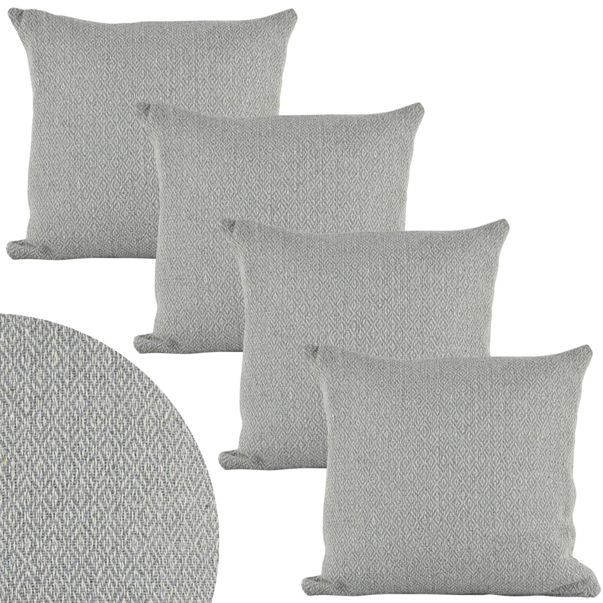 Lot de 4 housses de coussin Calix grises 40 cm en coton | Fa