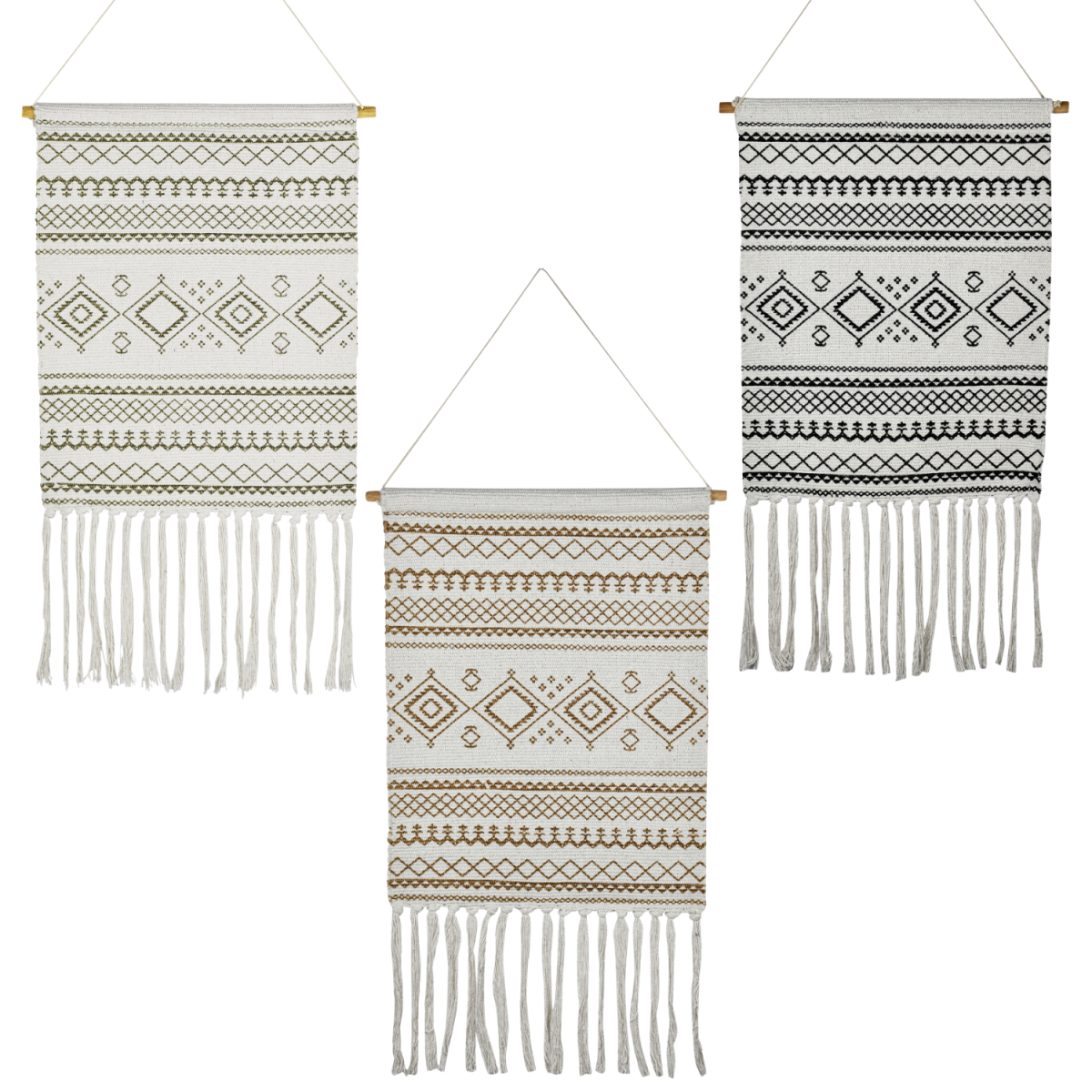 Lot de 3 tapisseries bohèmes Calegora 45 x 85 cm | D&