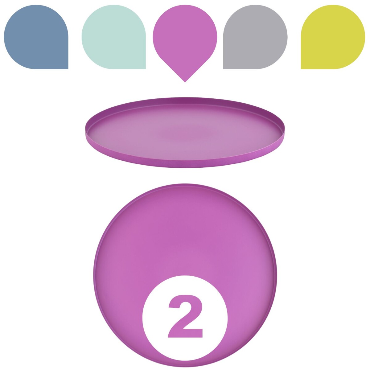 Lot de 2 plateaux ronds Callie Pink 25 c box