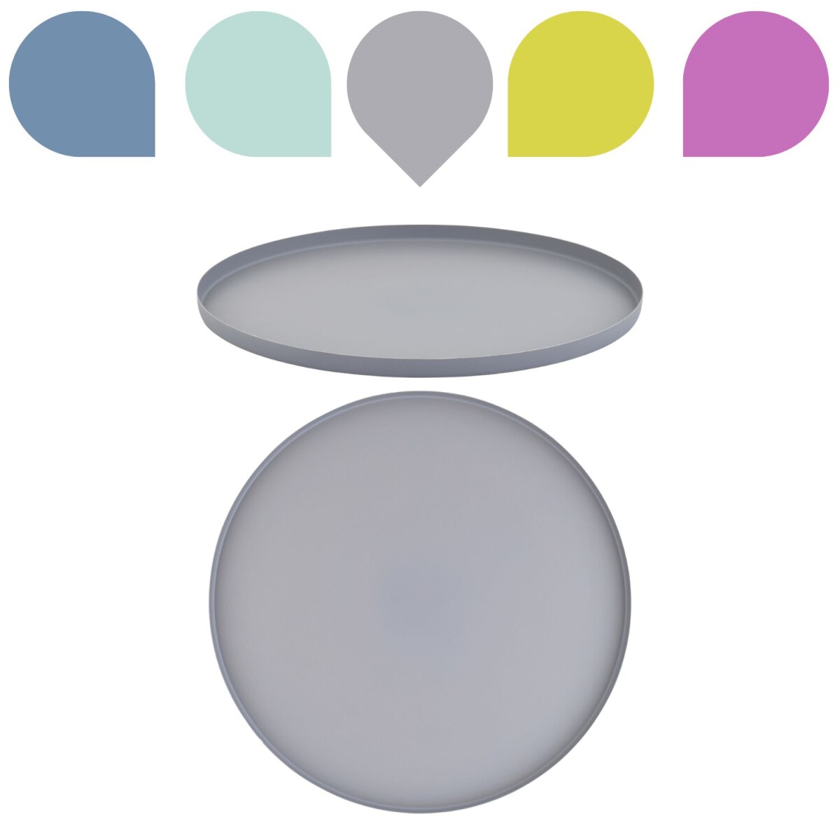 Callie Grau Plateau rond 25 cm | Plateau box