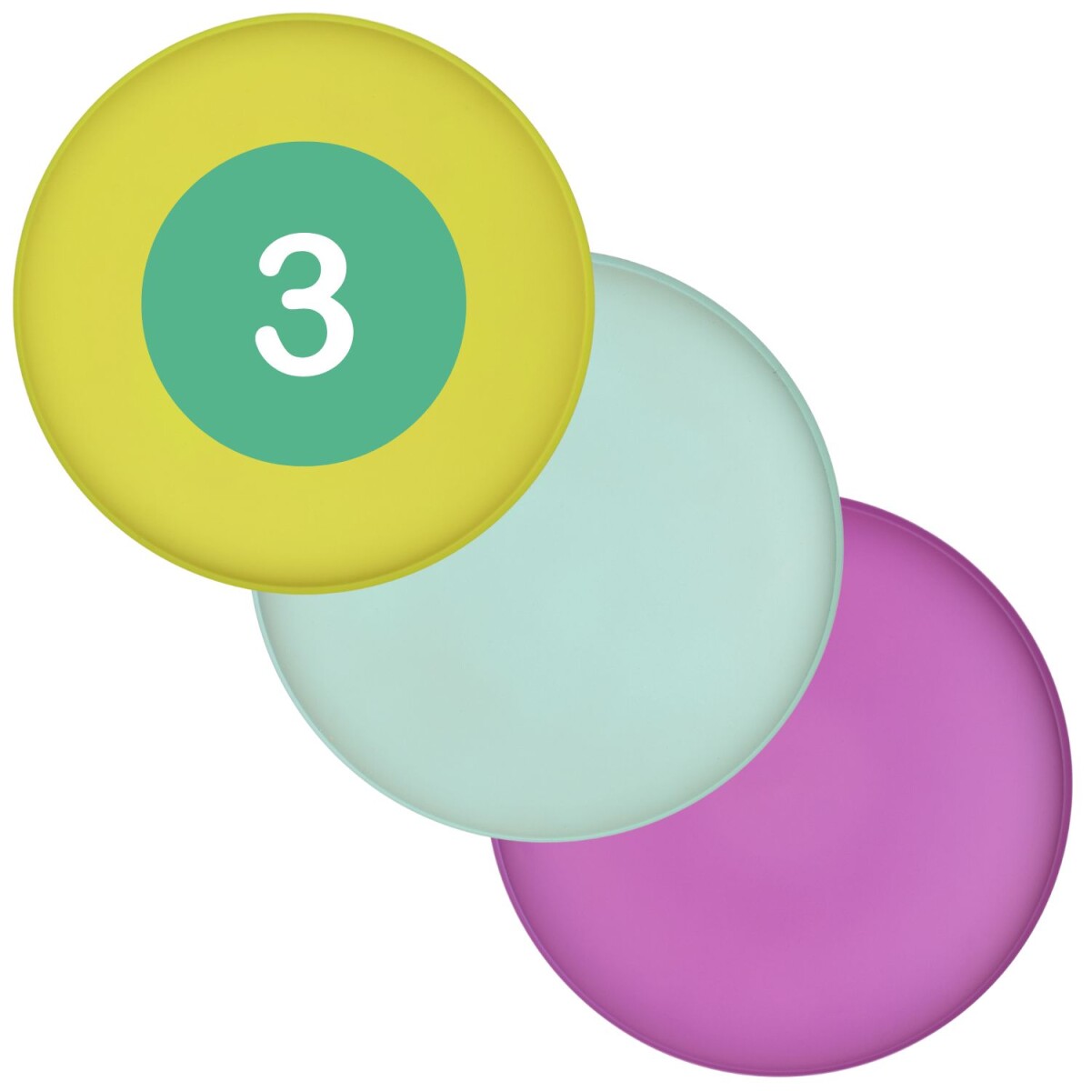 Lot de 3 plateaux ronds Callie arc-en-ci box