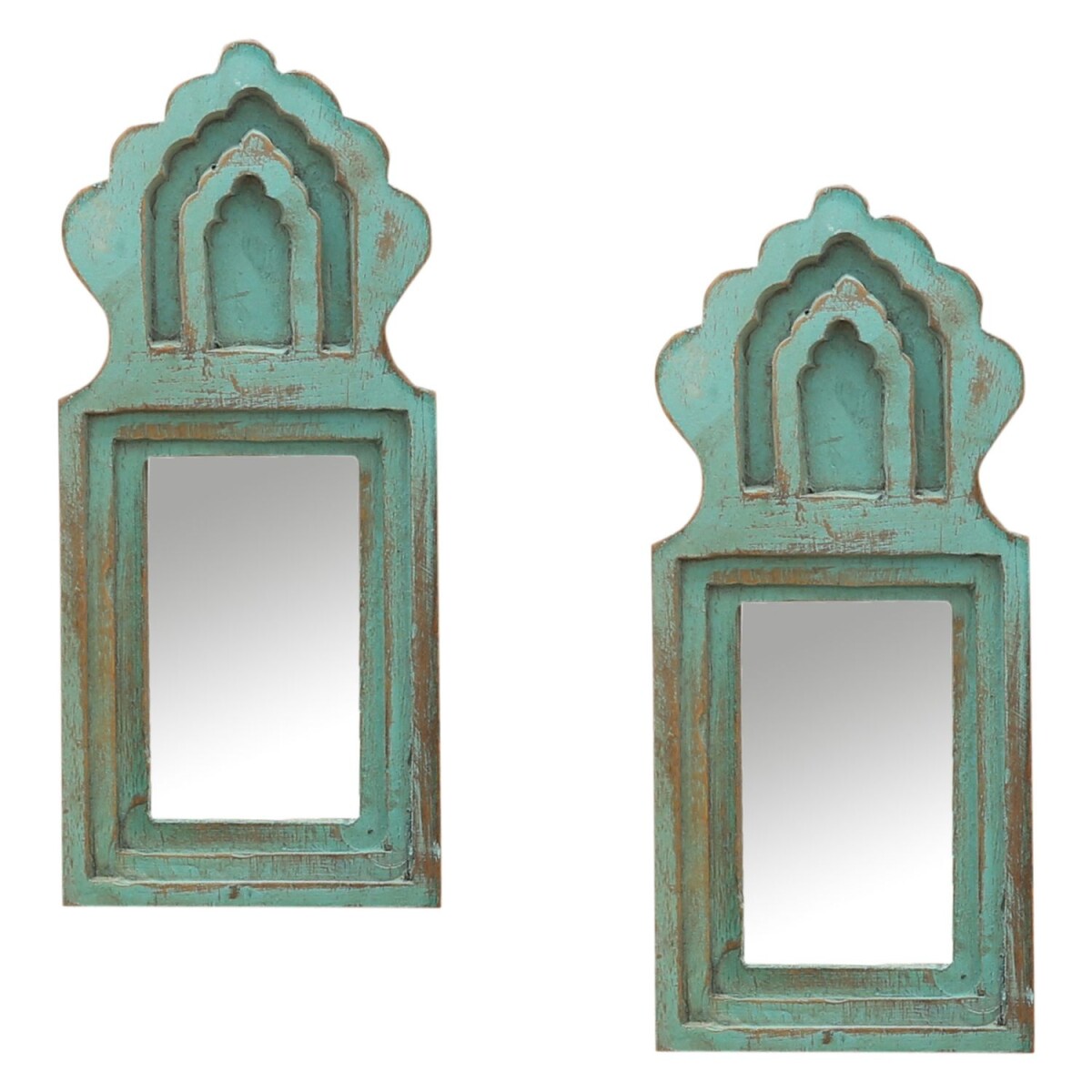Lot de 2 miroirs muraux Mukana turquoise box