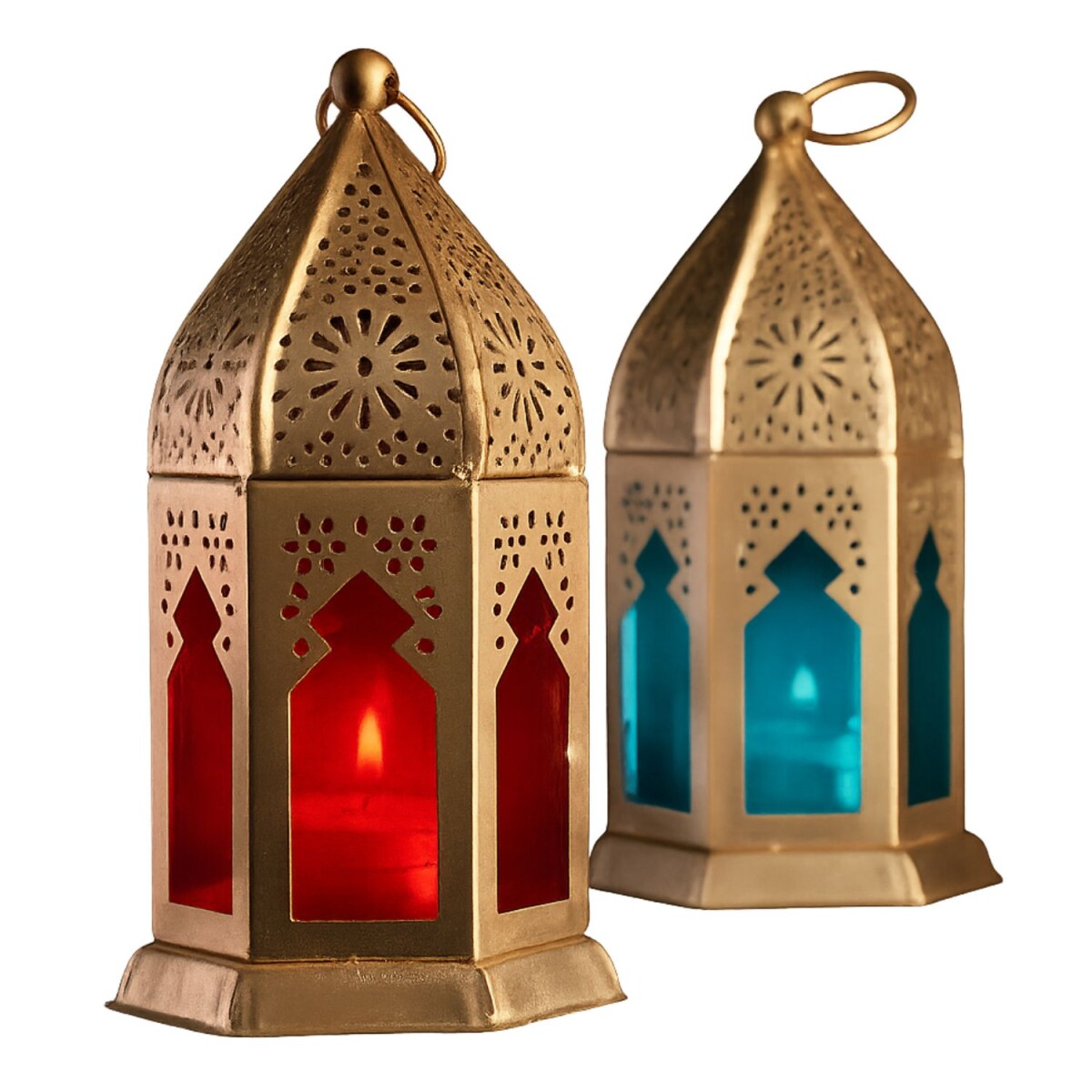 Lot de 2 lanternes décoratives or box