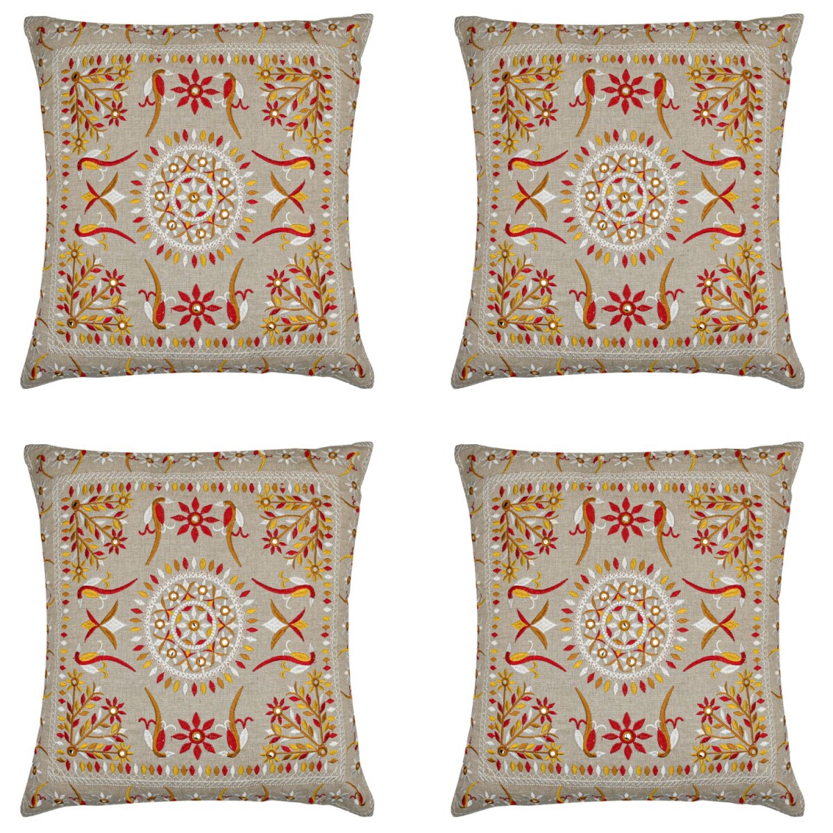 Lot de 4 housses de coussin faites main « Lodge &raquo