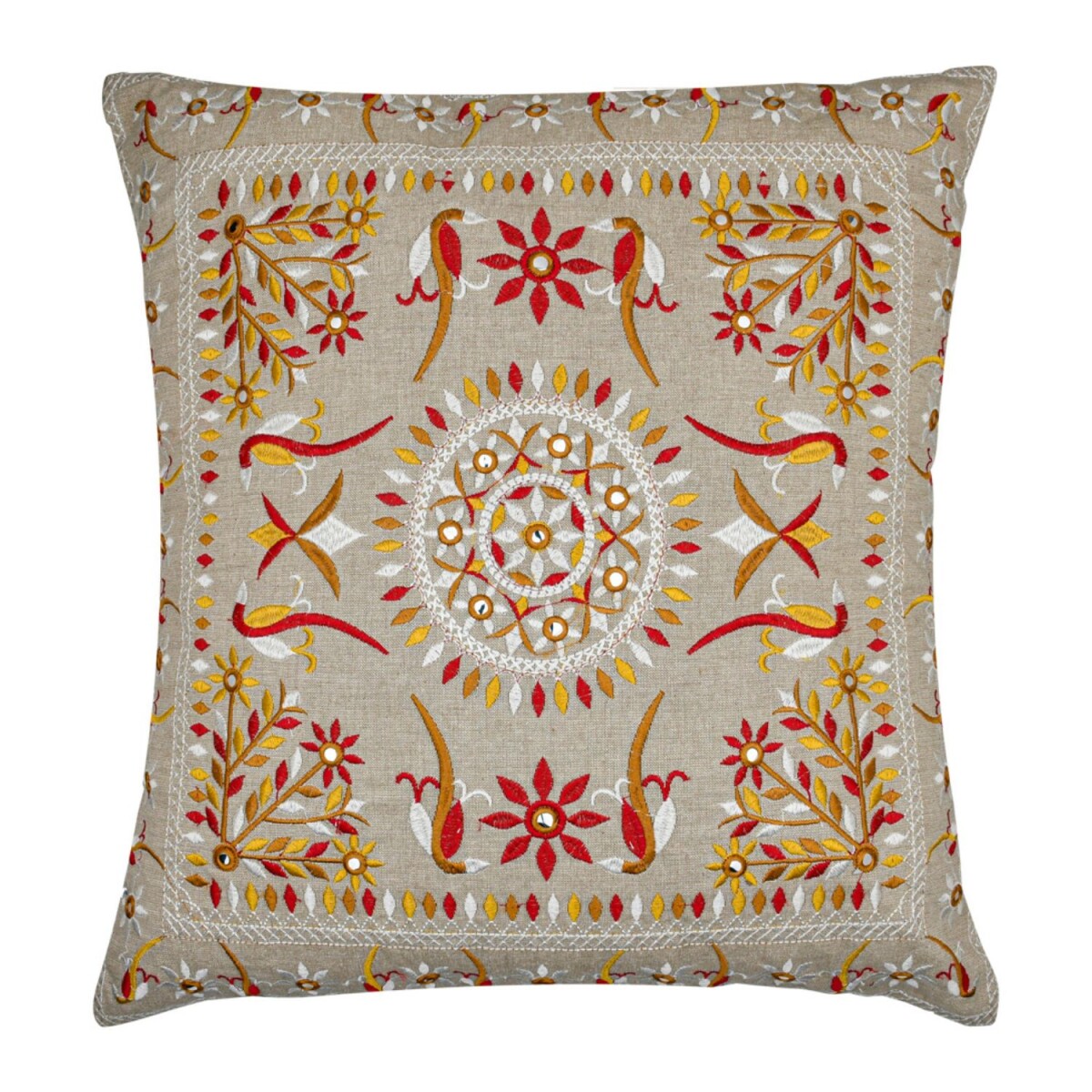 Housse de coussin faite main « Lodge » rouge 50 