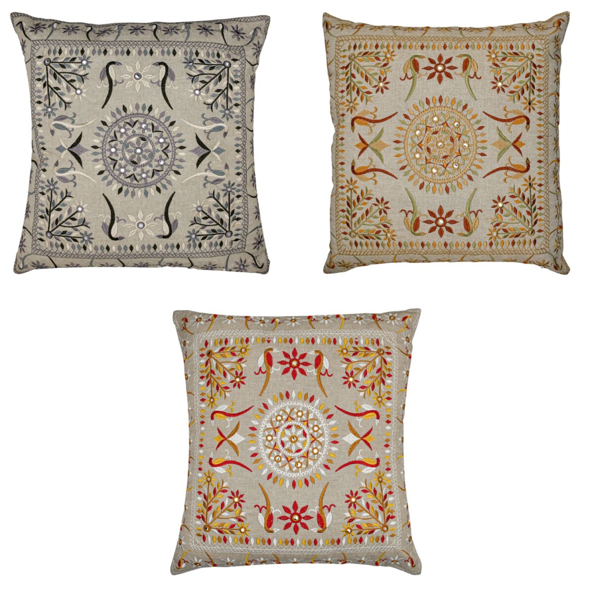 Lot de 3 housses de coussin faites main « Lodge &raquo