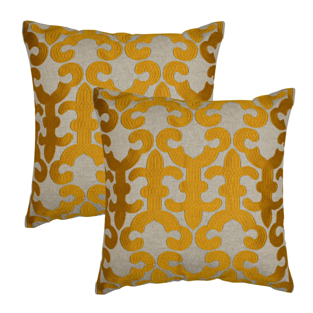 Lot de 2 housses de coussin faites main Kayon Gold 40 x 40 c