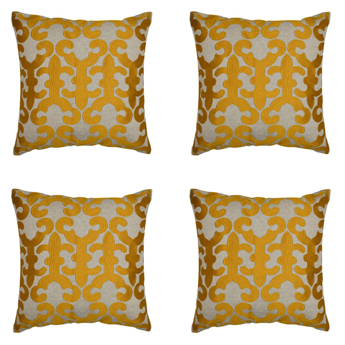 Lot de 4 housses de coussin faites main Kayon Gold 40 x 40 c