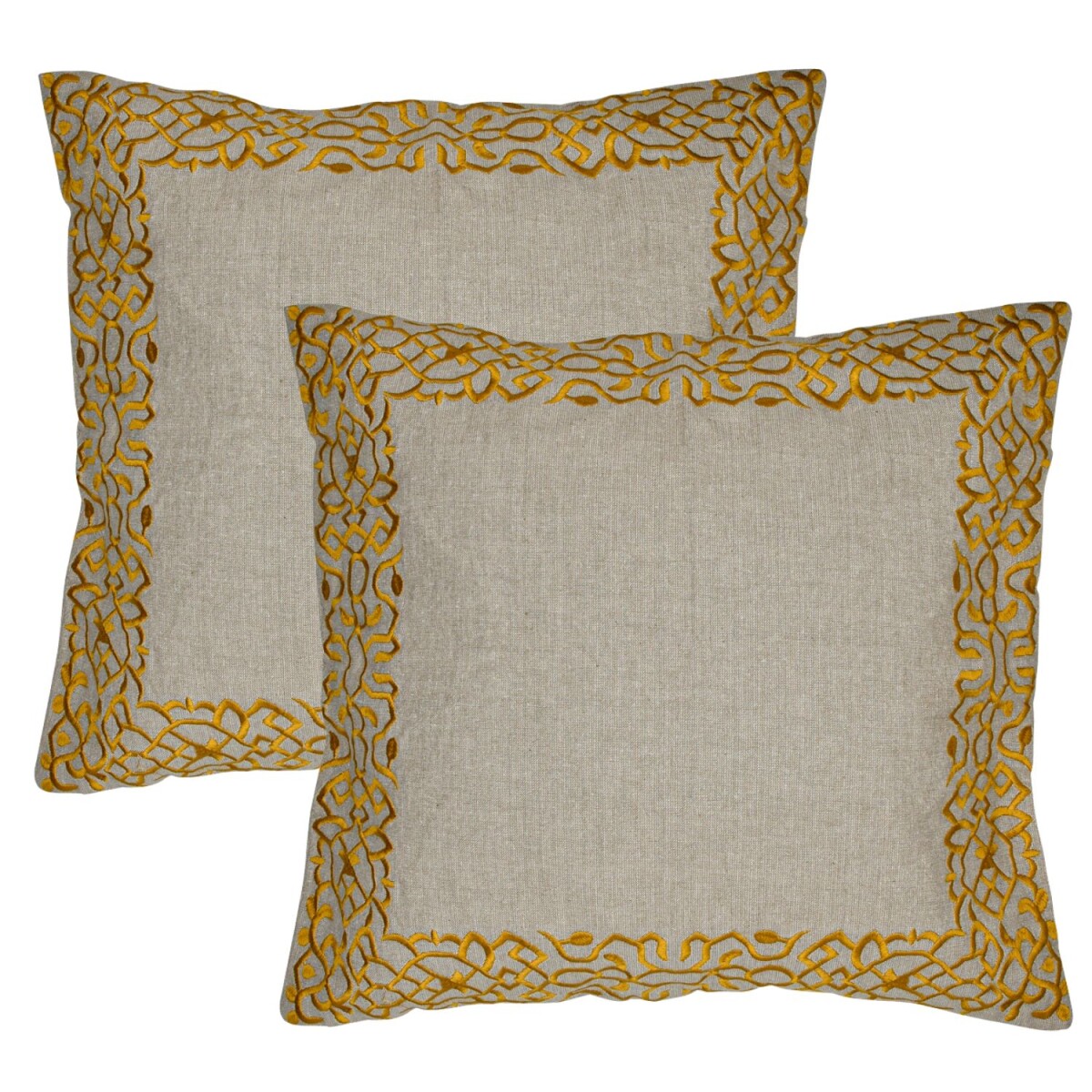 Lot de 2 housses de coussin faites main Frisia Gold 40 x 40 