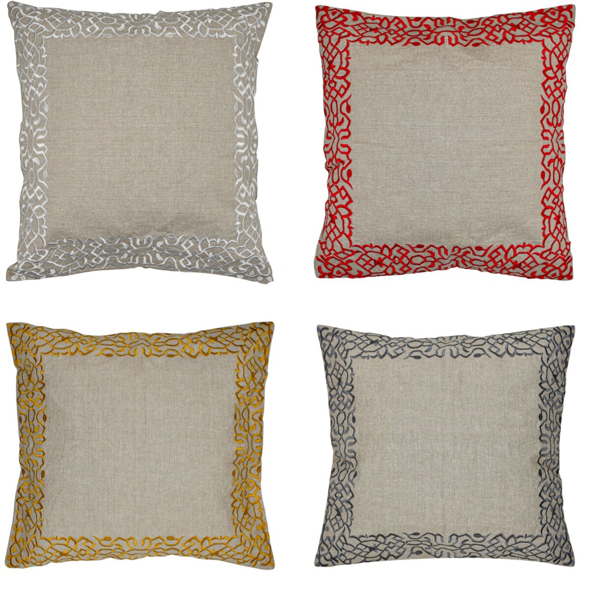 Lot de 4 housses de coussin faites main Frisia multicolores 