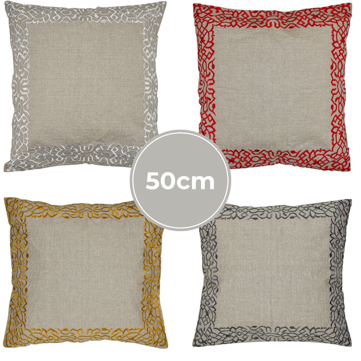 Lot de 4 housses de coussin faites main Frisia multicolores 