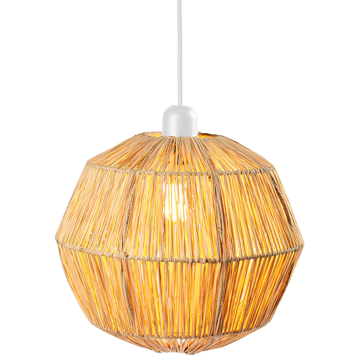 Lampe suspendue de Bohême avec abat-jour en raphia Flo