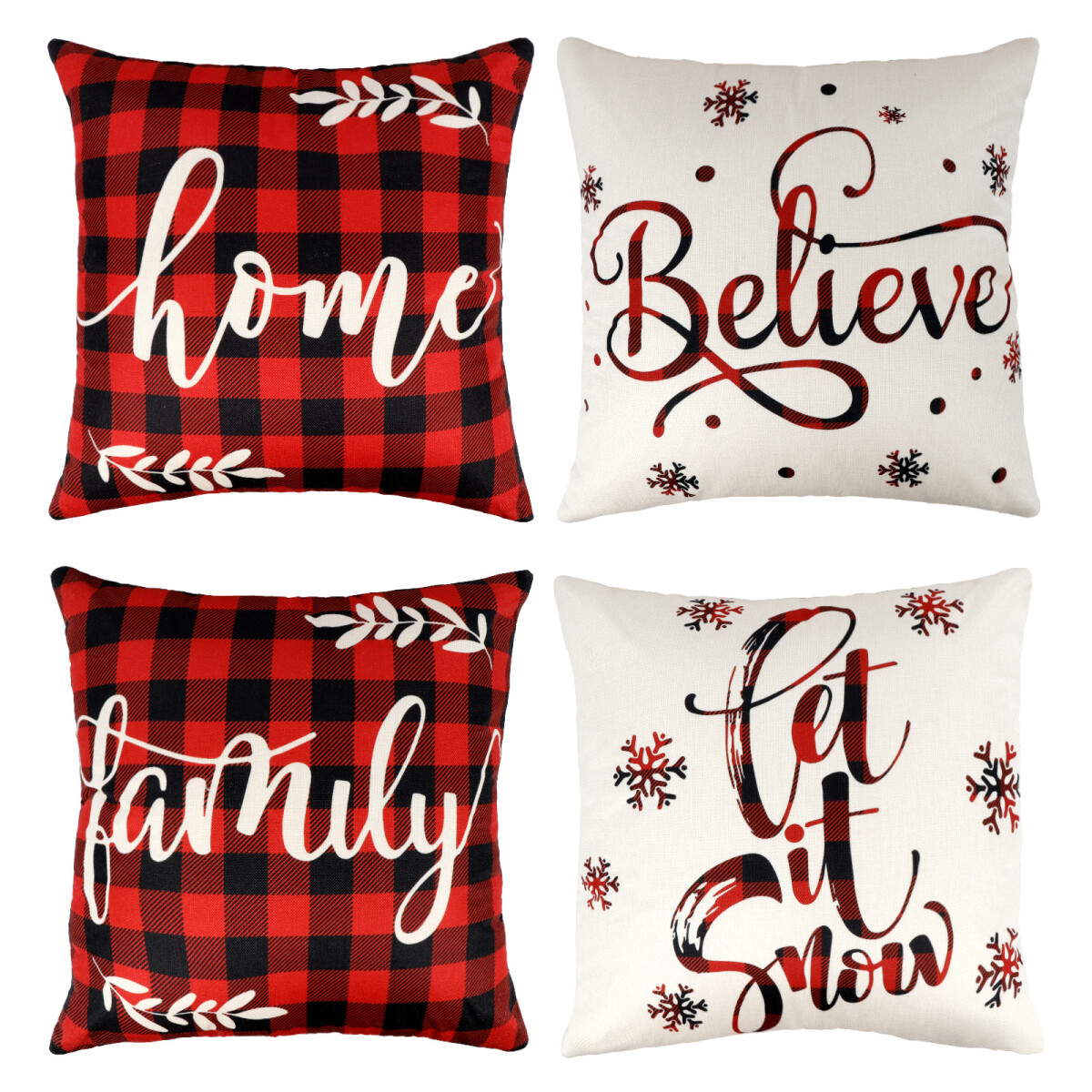 Lot de 4 housses de coussin de Noël -3-
