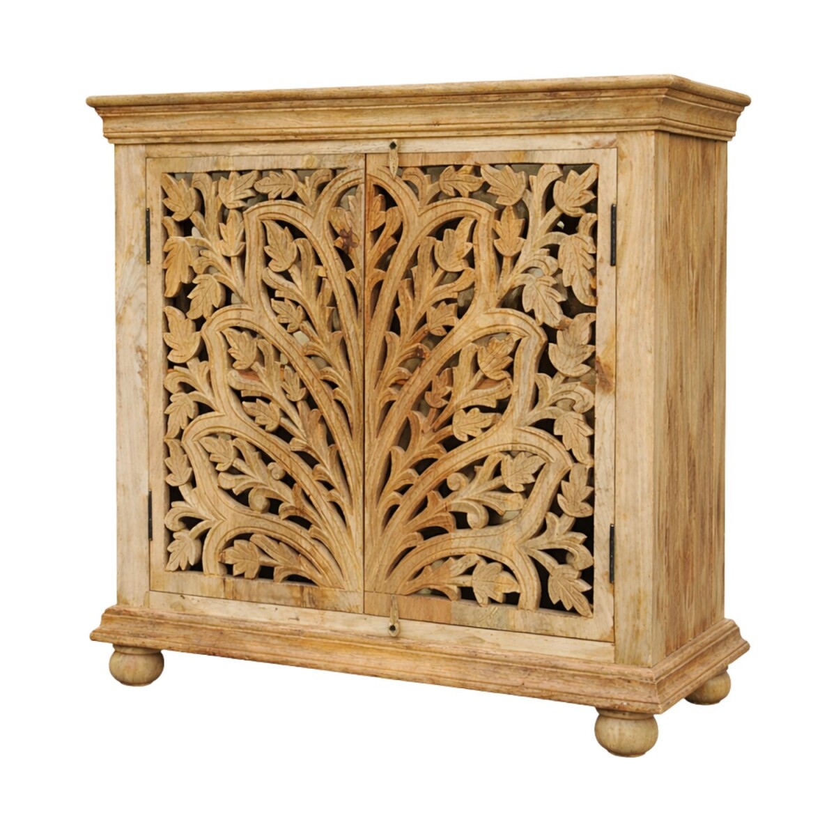 Commode Saheera en bois massif sculptée à la m