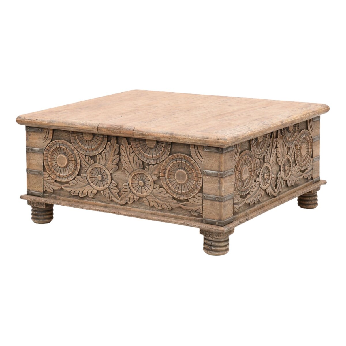 Table basse Nahjouk en bois massif sculp box