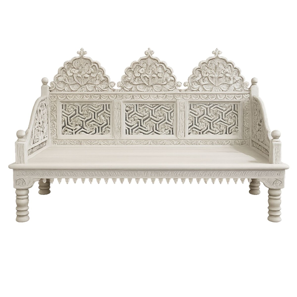 Banc en bois massif sculpté &agra box