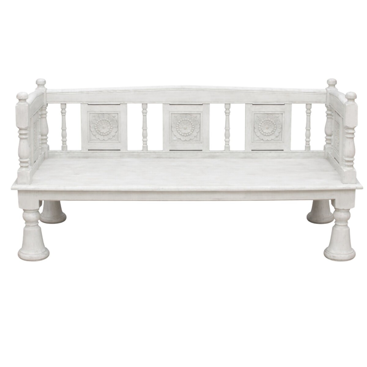 Banc Mirabe en bois massif sculpt&eacute box