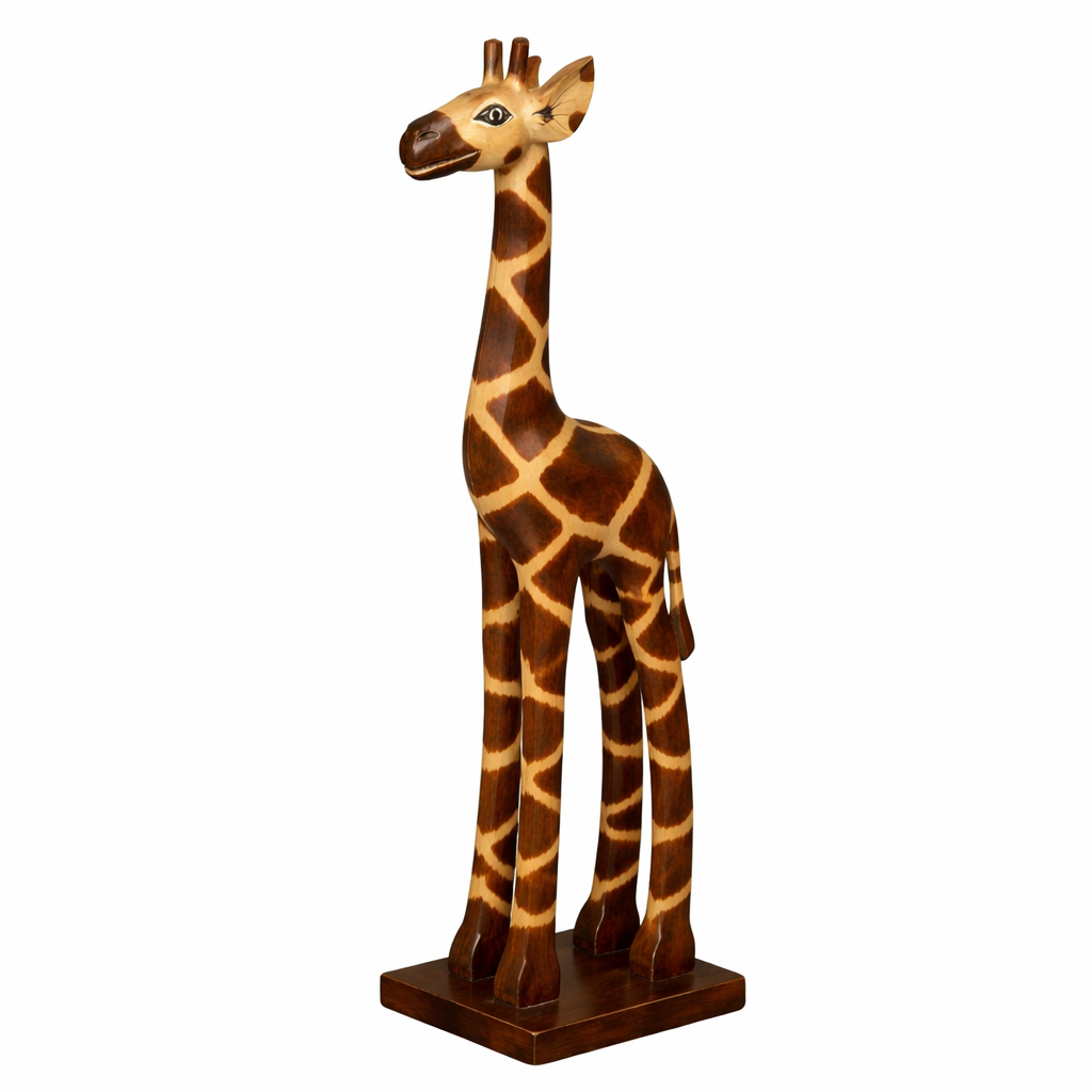 Sculpture de girafe en bois dalbesia, fa box