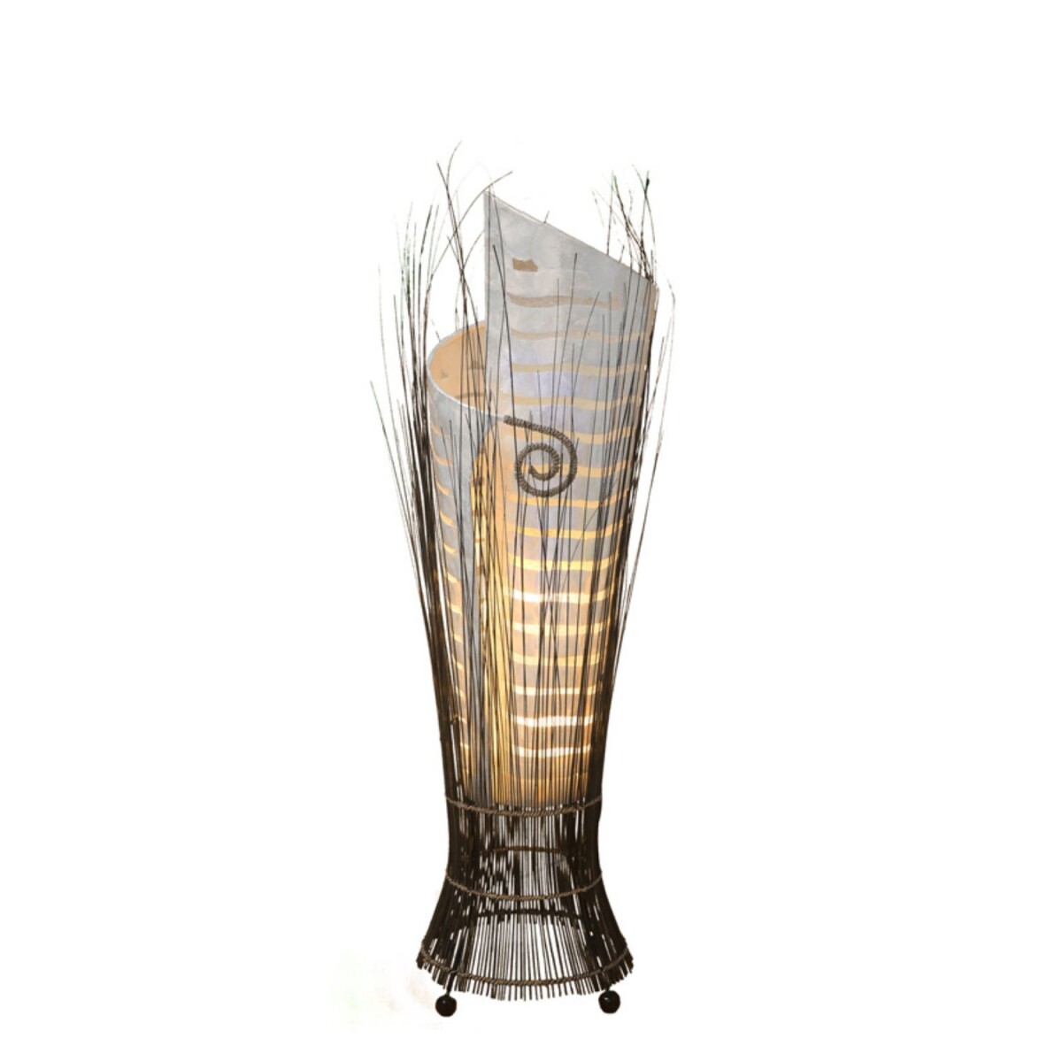 Lampadaire Yuni blanc 100 cm en r&eacute box
