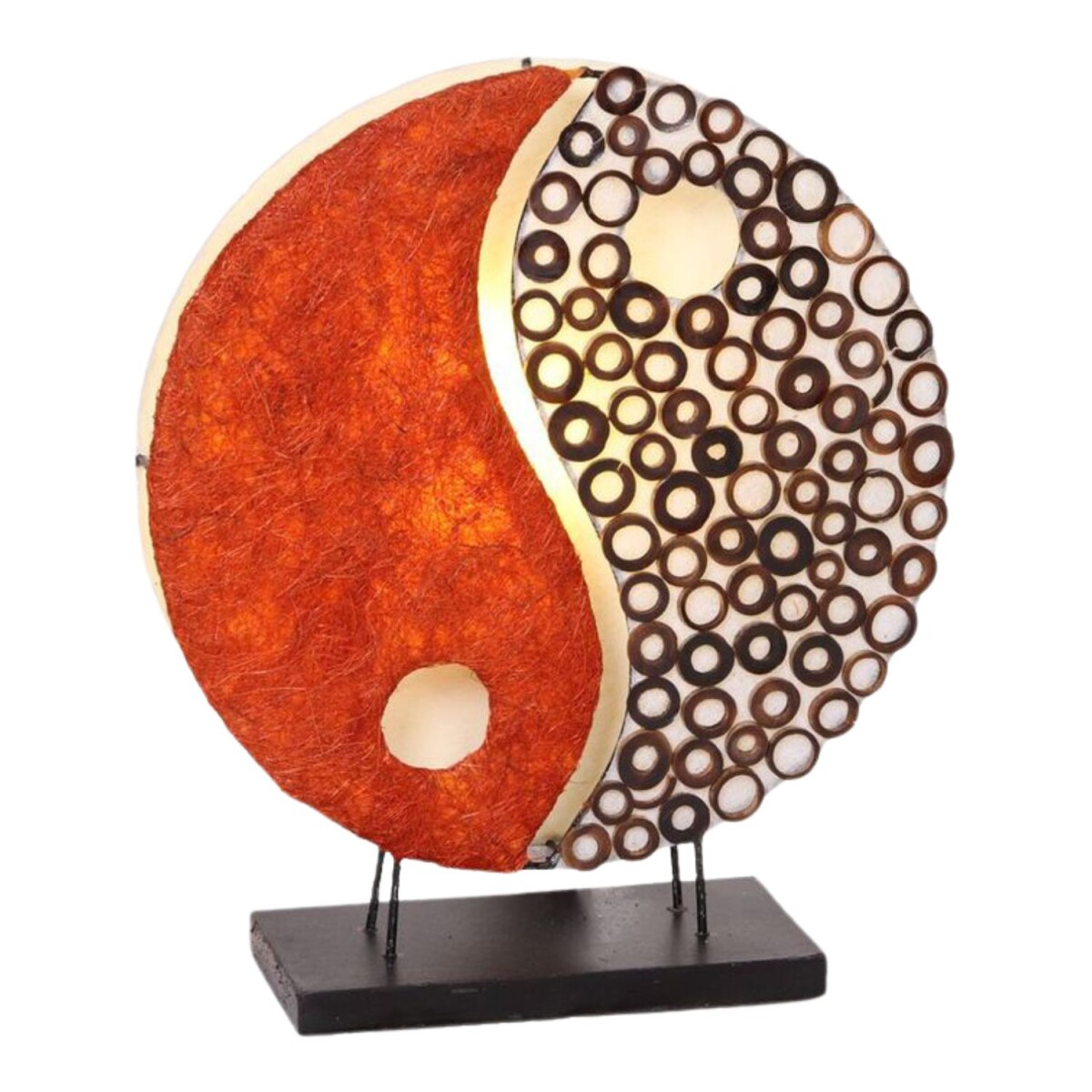 Lampe de table Ying Yang rouge, 30 cm, c box