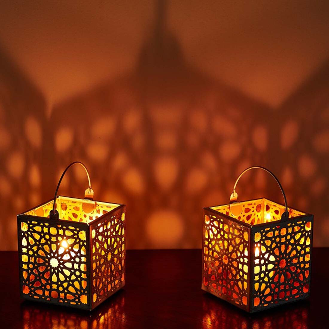 Lot de 2 photophores orientaux de 10 cm, box
