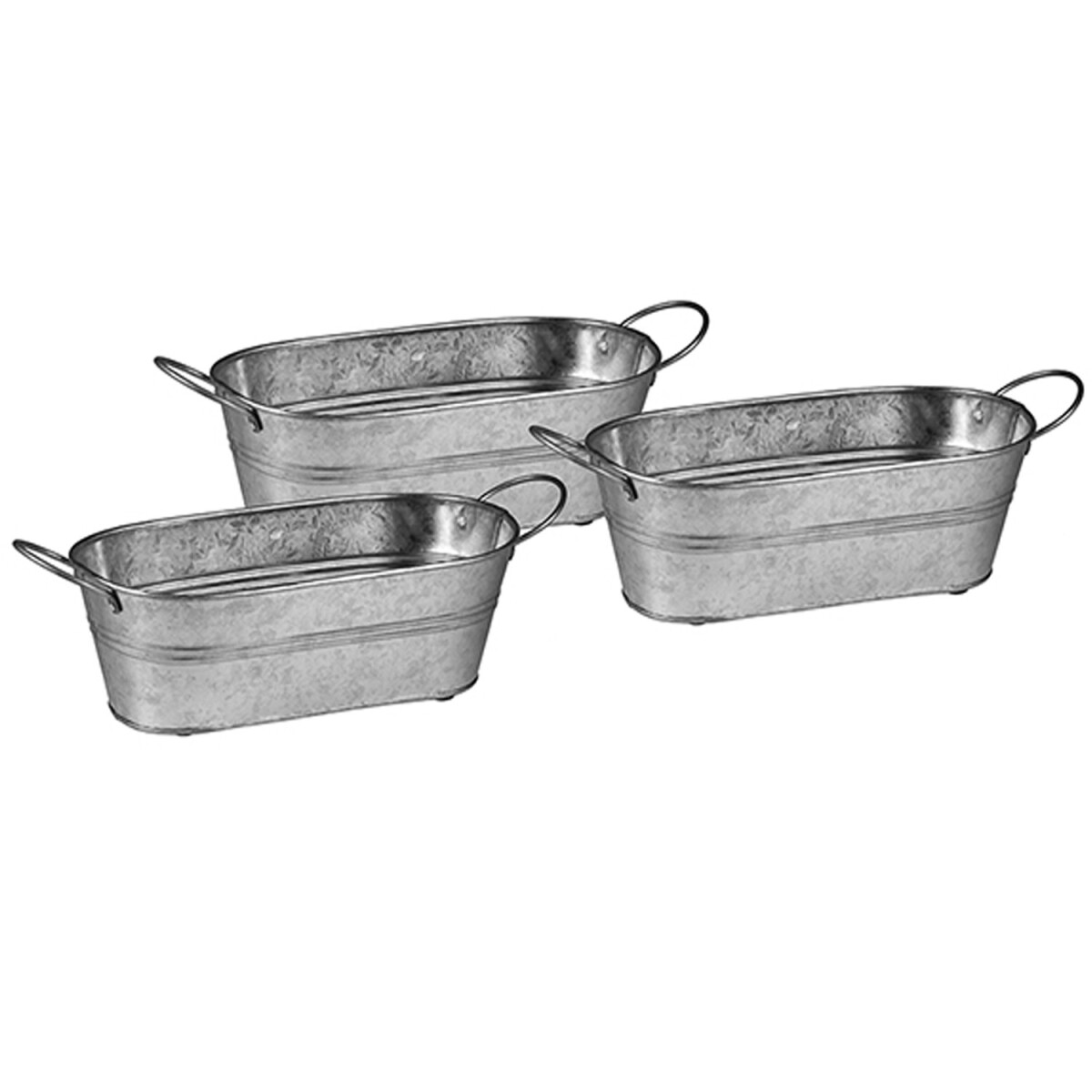 Lot de 3 pots de fleurs Baita en zinc 38 x 15 cm | Jardini&e