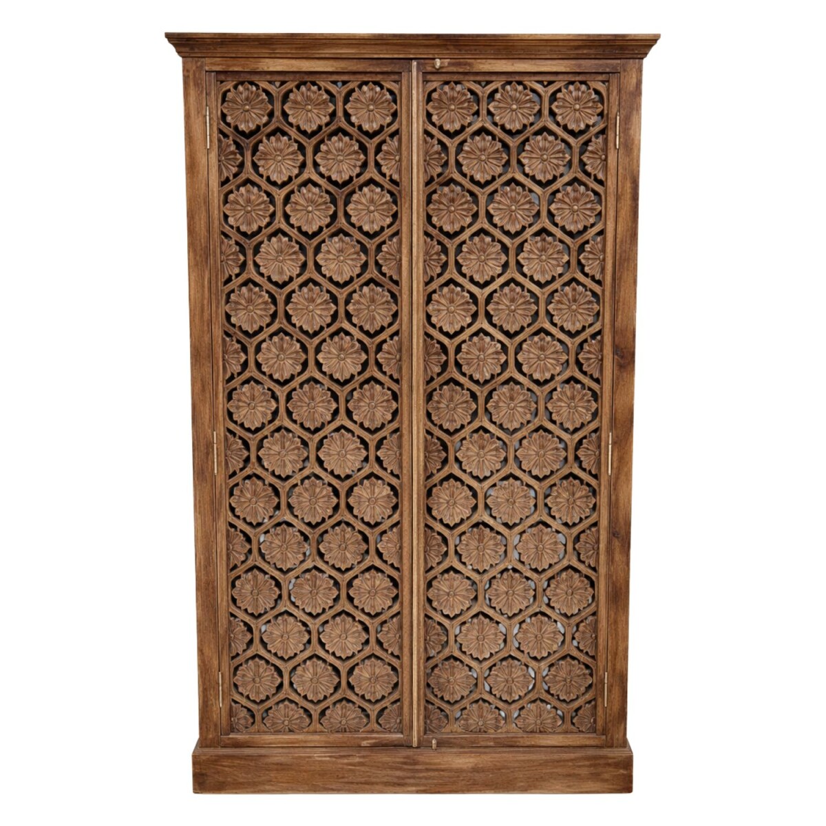 Buffet haut Rati 195 cm en bois massif, style vintage...