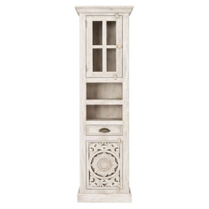 Meuble de salle de bains Kirpal blanc, style oriental, en...