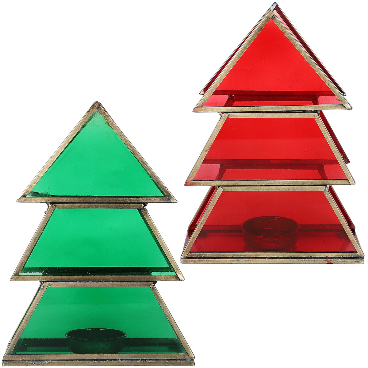 Lot de 2 bougeoirs en forme de sapin de  box