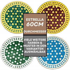 Table marocaine en mosaïque Estrella, Ø 60 cm...