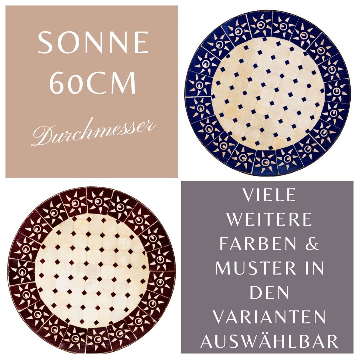 Table en mosaïque marocaine « box