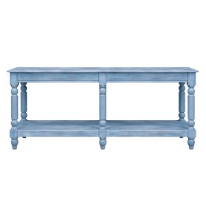 Buffet William bleu 180 cm en bois massif, style colonial