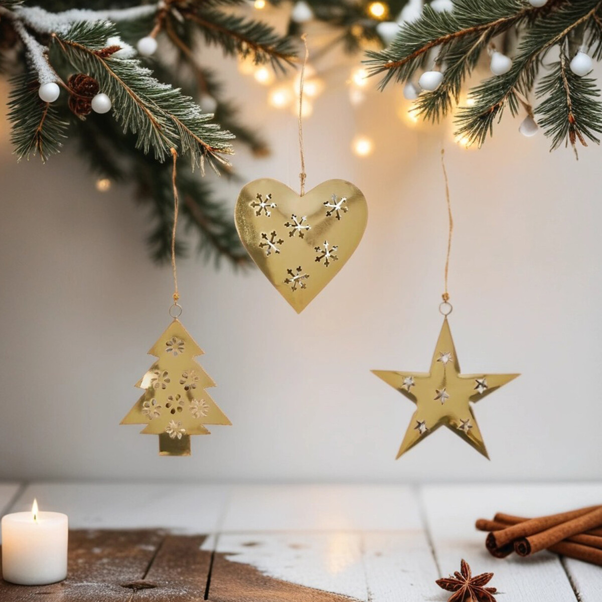 Lot de 3 pendentifs de Noël, décorations de No&e