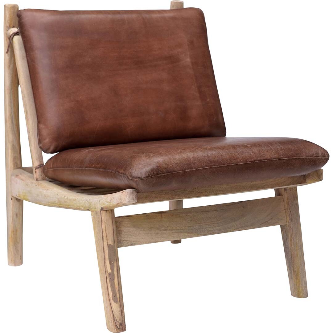 Fauteuil James - cuir marron box