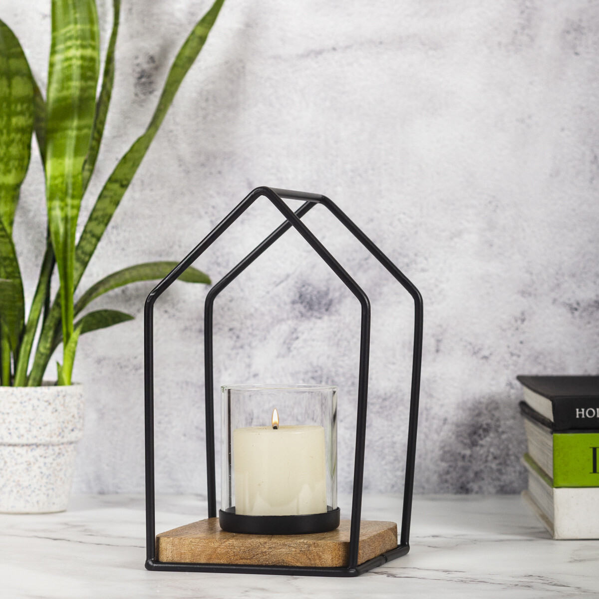 Photophore de style scandinave pour bougies chauffe-plat,...