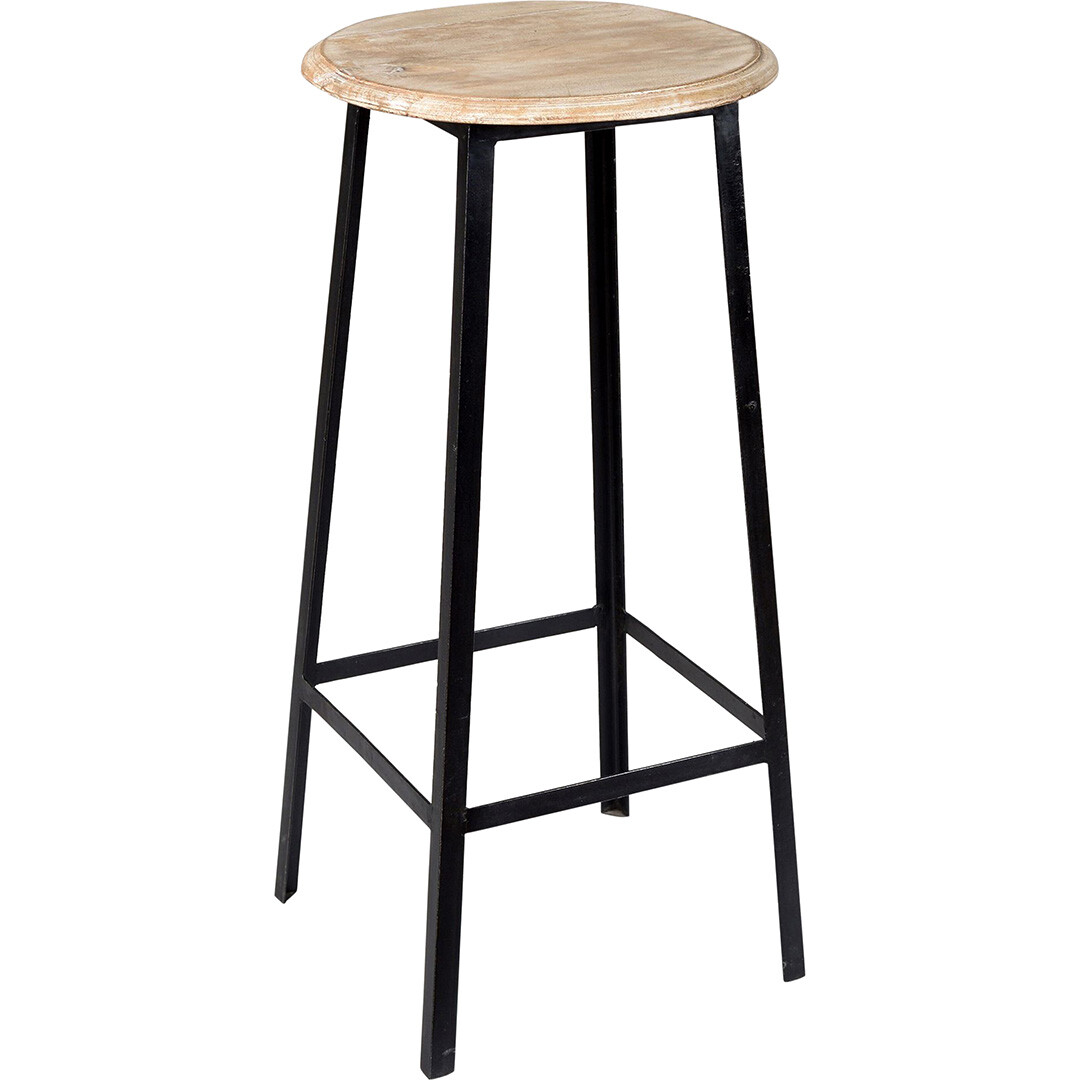 Tabouret de bar Holly - Noir avec assise box