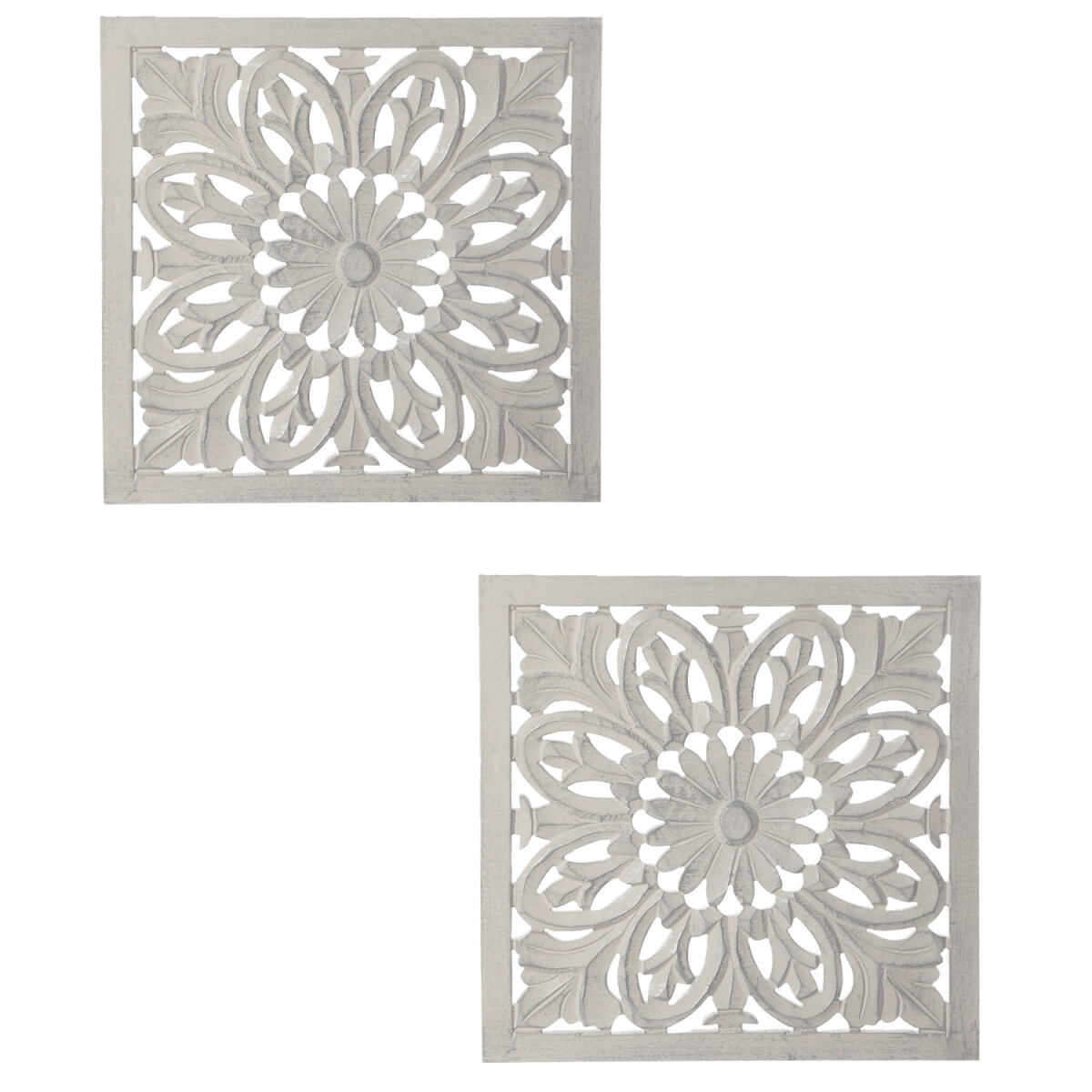 Lot de 2 décorations murales vintage en bois, motif m