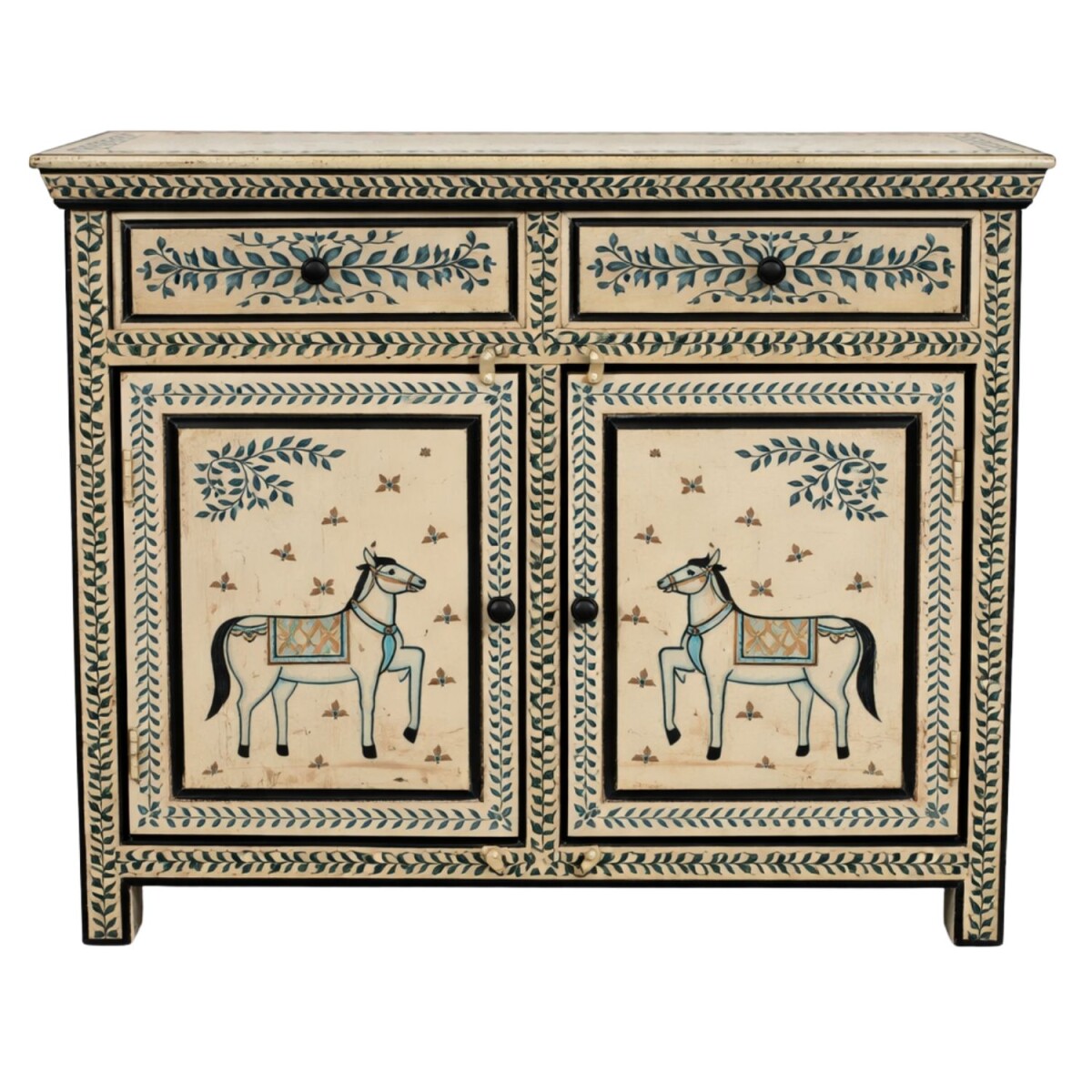 Commode Hifal 90 cm en bois massif, styl box
