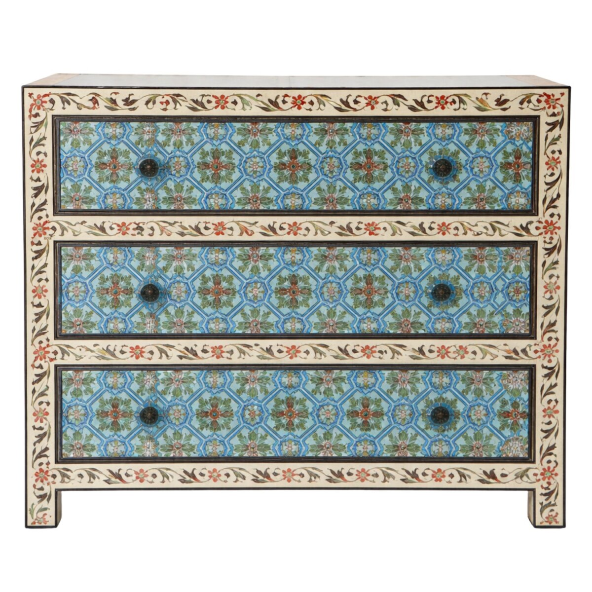 Commode Hidal 90 cm en bois massif, styl box