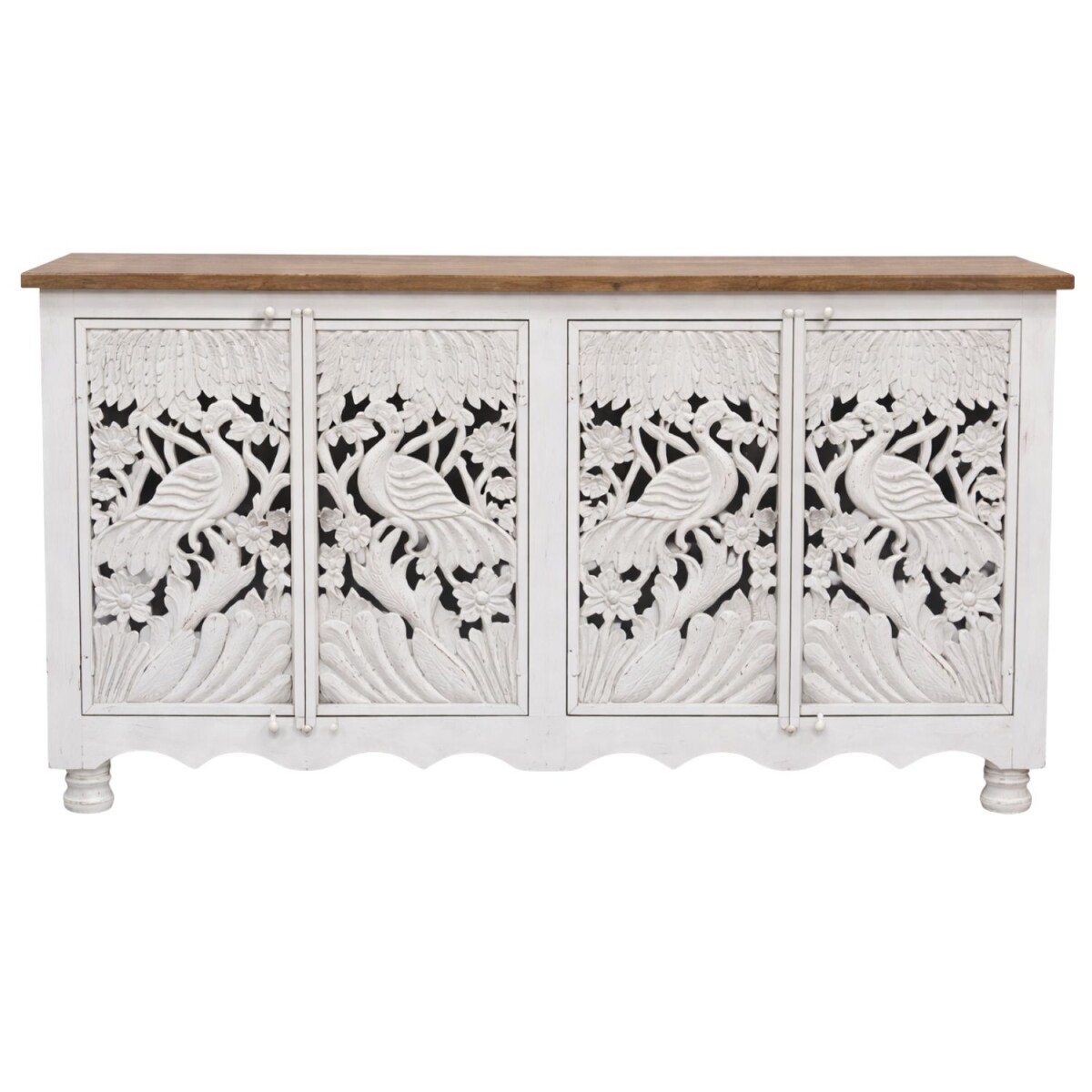Buffet Hrithik blanc 174 cm en bois mass box