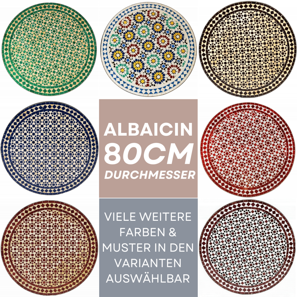 Table en mosaïque marocaine Albaici box